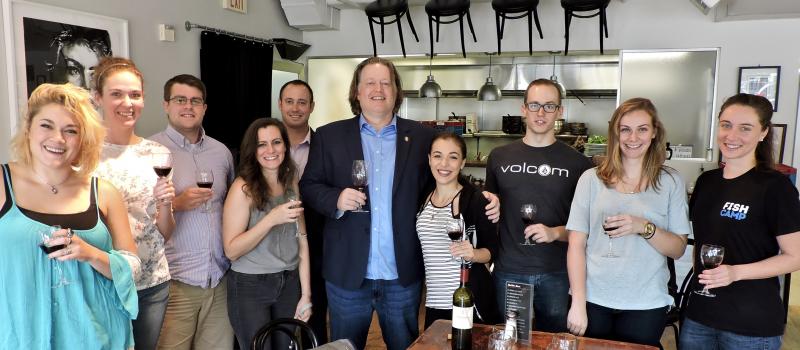 SoDel Concepts’ employees recently benefited from a class led by Master Sommelier Larry O’Brien of Jackson Family Wines. Shown are (l-r) Lauren Baker, Jen O’Neil, Brian Knisley, Lauren Robino, Nick Sharp, Larry O’Brian, Melissa Torres, Chris Carmean, Kathleen Heffernan and Emily Matthews. SUBMITTED PHOTO